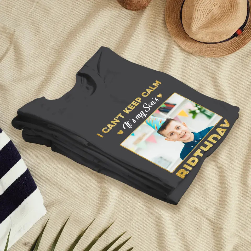 It's My Son's Birthday - Custom Photo - Personalized Gifts For Son - T-Shirt