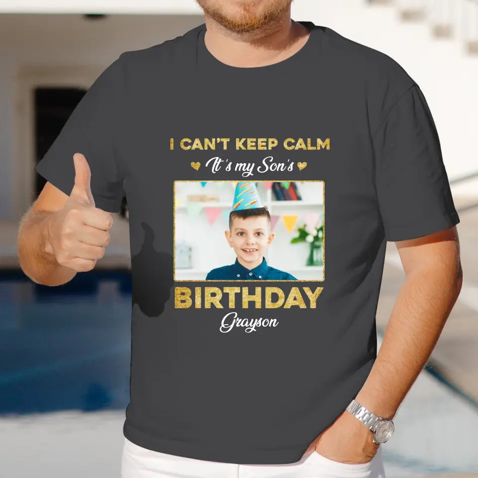 It's My Son's Birthday - Custom Photo - Personalized Gifts For Son - T-Shirt