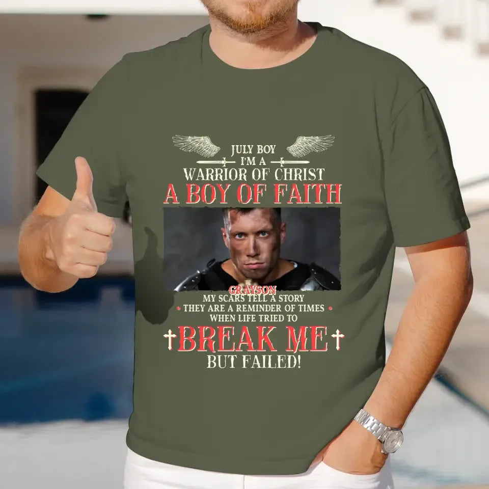 Warrior Of Christ - Custom Photo - Personalized Gifts For Him -  T-Shirt