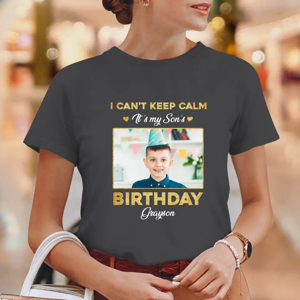 It's My Son's Birthday - Custom Photo - Personalized Gifts For Son - T-Shirt