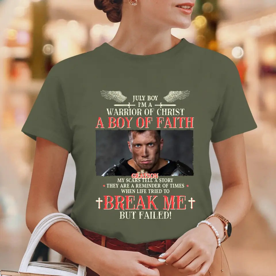 Warrior Of Christ - Custom Photo - Personalized Gifts For Him -  T-Shirt