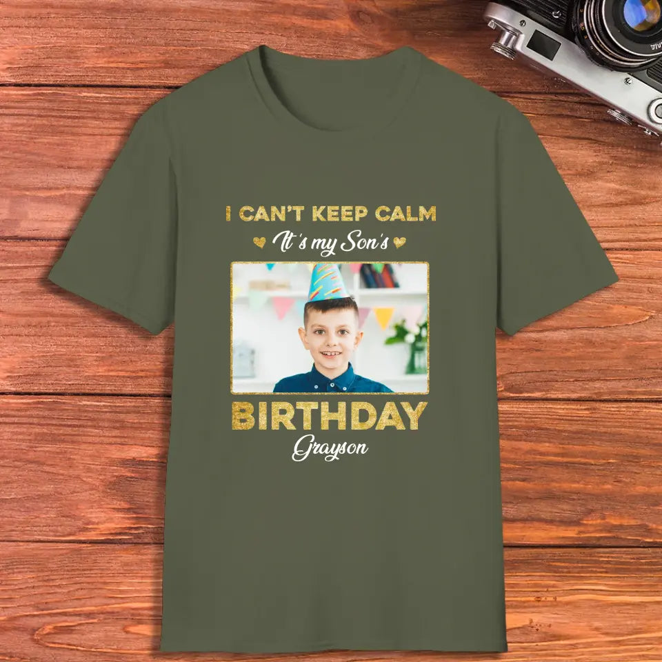 It's My Son's Birthday - Custom Photo - Personalized Gifts For Son - T-Shirt