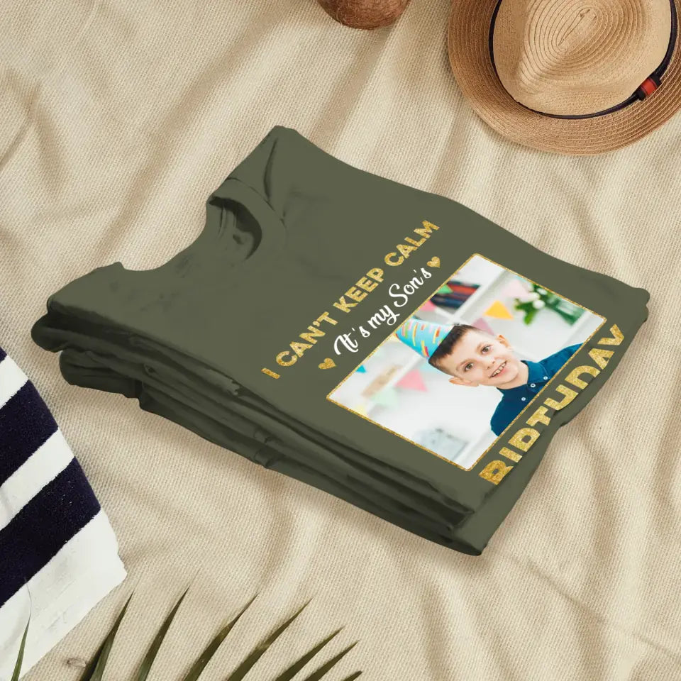 It's My Son's Birthday - Custom Photo - Personalized Gifts For Son - T-Shirt