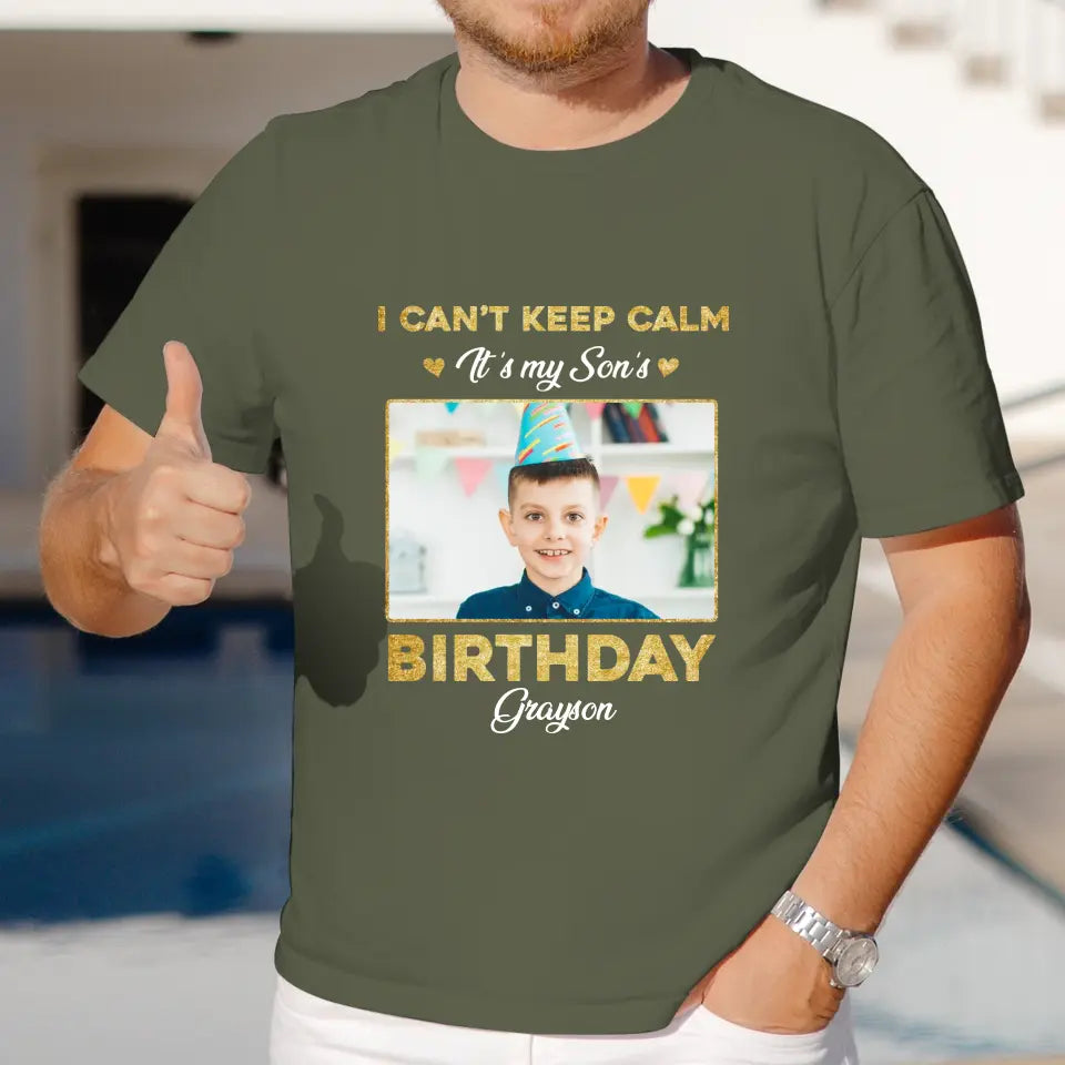 It's My Son's Birthday - Custom Photo - Personalized Gifts For Son - T-Shirt