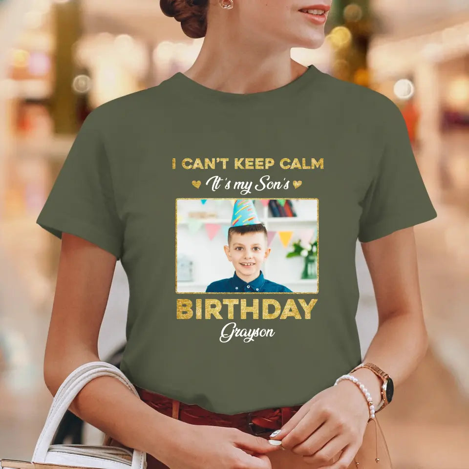 It's My Son's Birthday - Custom Photo - Personalized Gifts For Son - T-Shirt