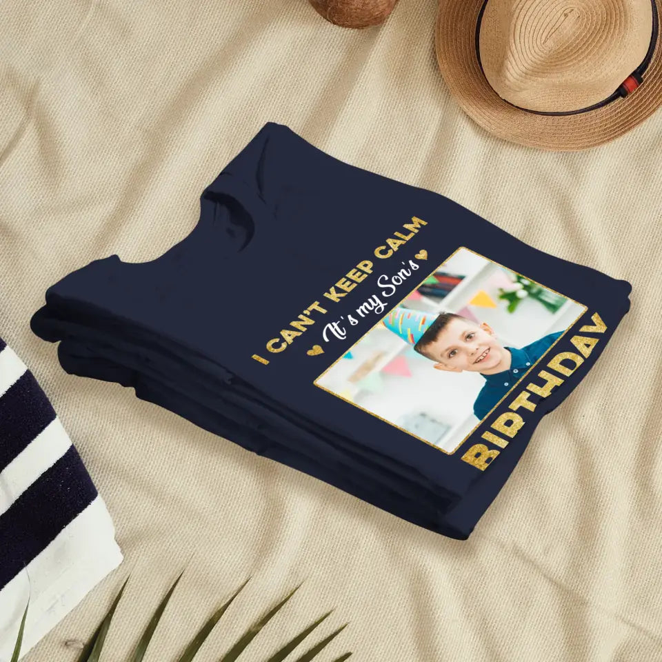 It's My Son's Birthday - Custom Photo - Personalized Gifts For Son - T-Shirt