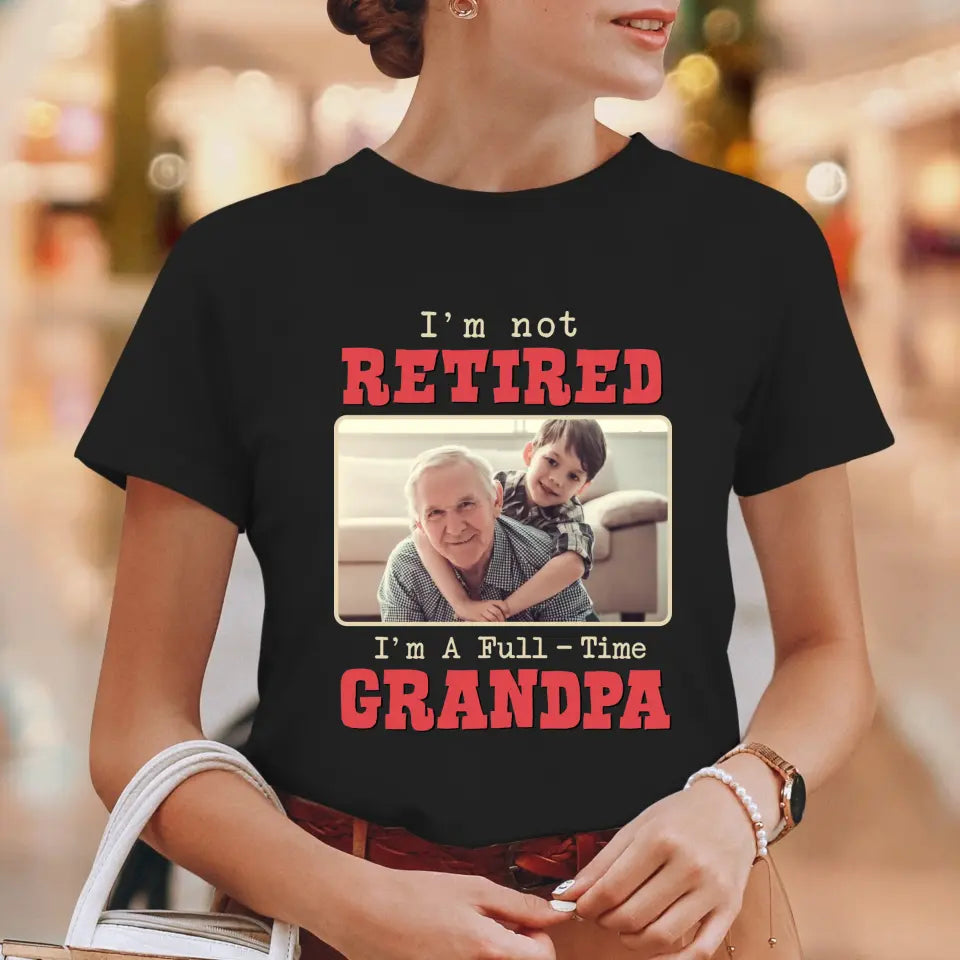 I'm A Full-Time Grandpa - Custom Photo - Personalized Gifts For Grandpa - Sweater