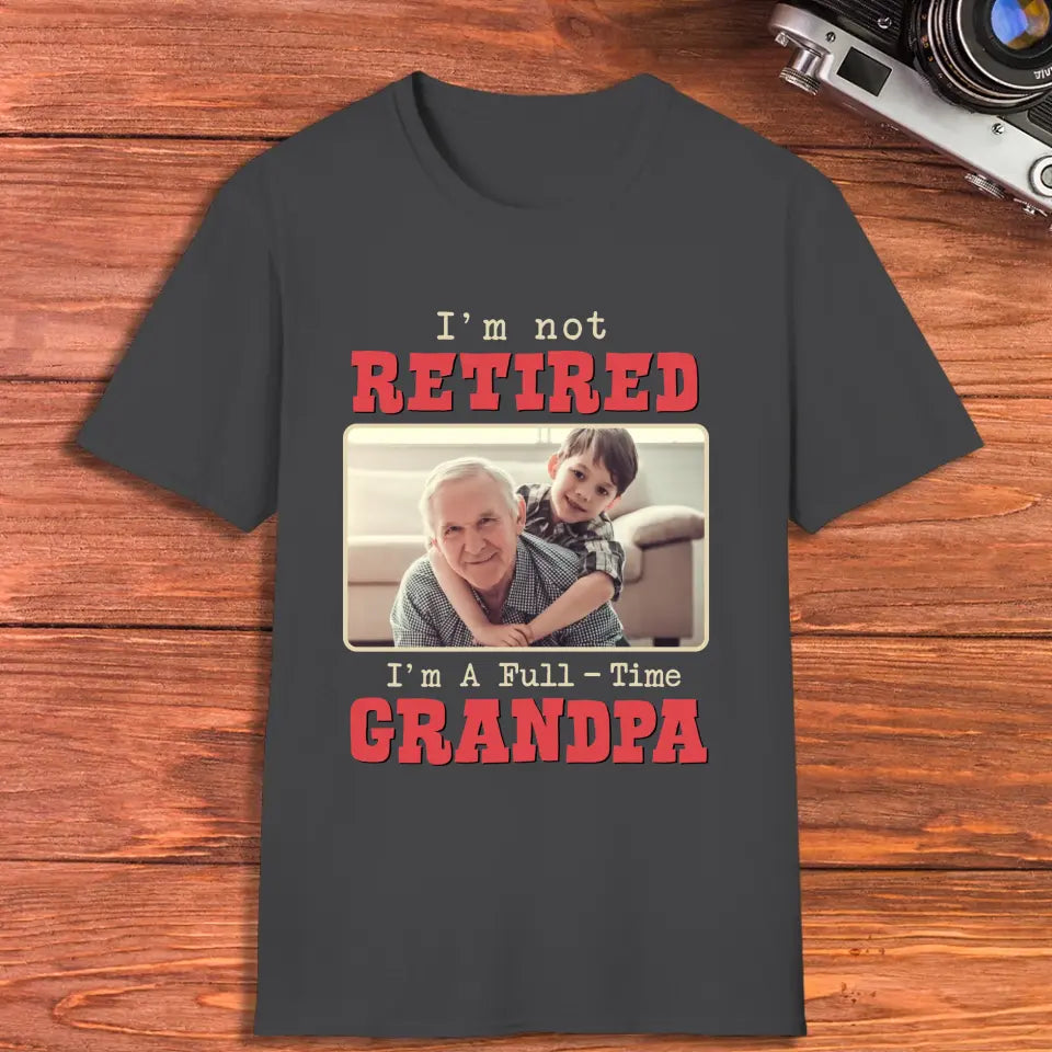 I'm A Full-Time Grandpa - Custom Photo - Personalized Gifts For Grandpa - Sweater