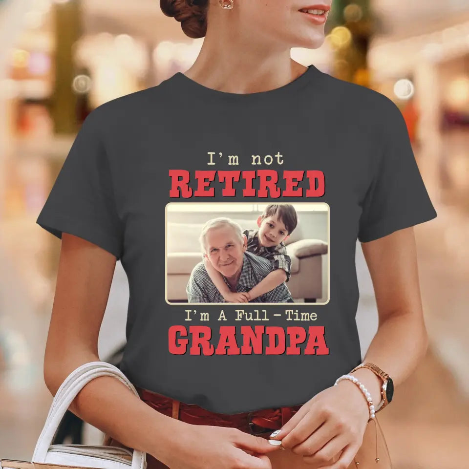 I'm A Full-Time Grandpa - Custom Photo - Personalized Gifts For Grandpa - Sweater