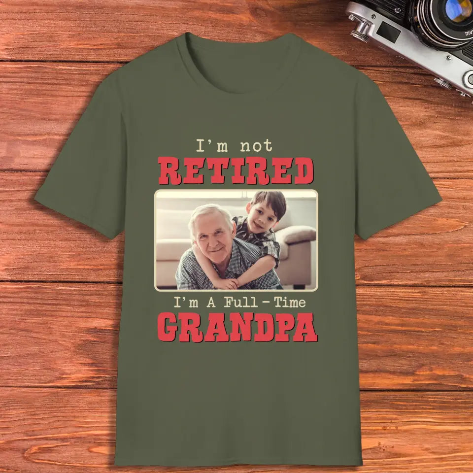 I'm A Full-Time Grandpa - Custom Photo - Personalized Gifts For Grandpa - Sweater