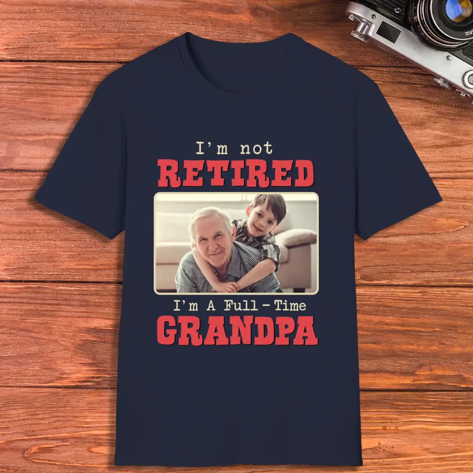 I'm A Full-Time Grandpa - Custom Photo - Personalized Gifts For Grandpa - Sweater