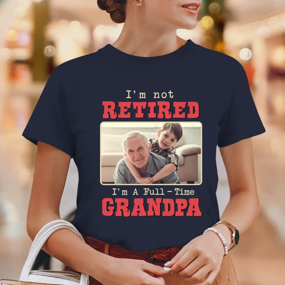 I'm A Full-Time Grandpa - Custom Photo - Personalized Gifts For Grandpa - Sweater