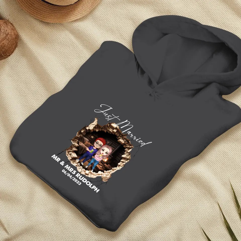 Just Married You - Custom Name - Personalized Gifts for Couples - Unisex Hoodie