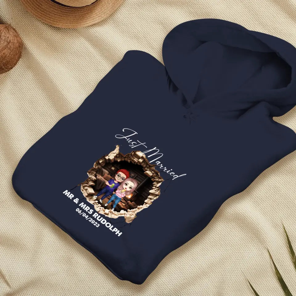 Just Married You - Custom Name - Personalized Gifts for Couples - Unisex Hoodie