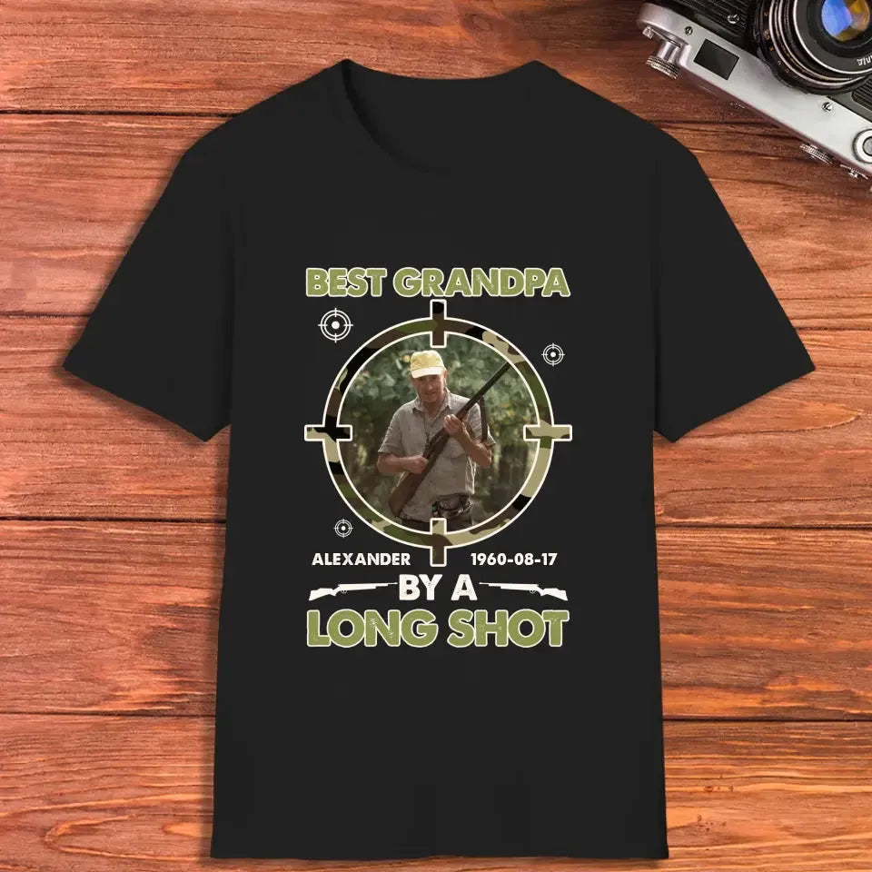 Best Grandpa By A Long Shot - Custom Photo - Personalized Gifts For Grandpa - T-Shirt