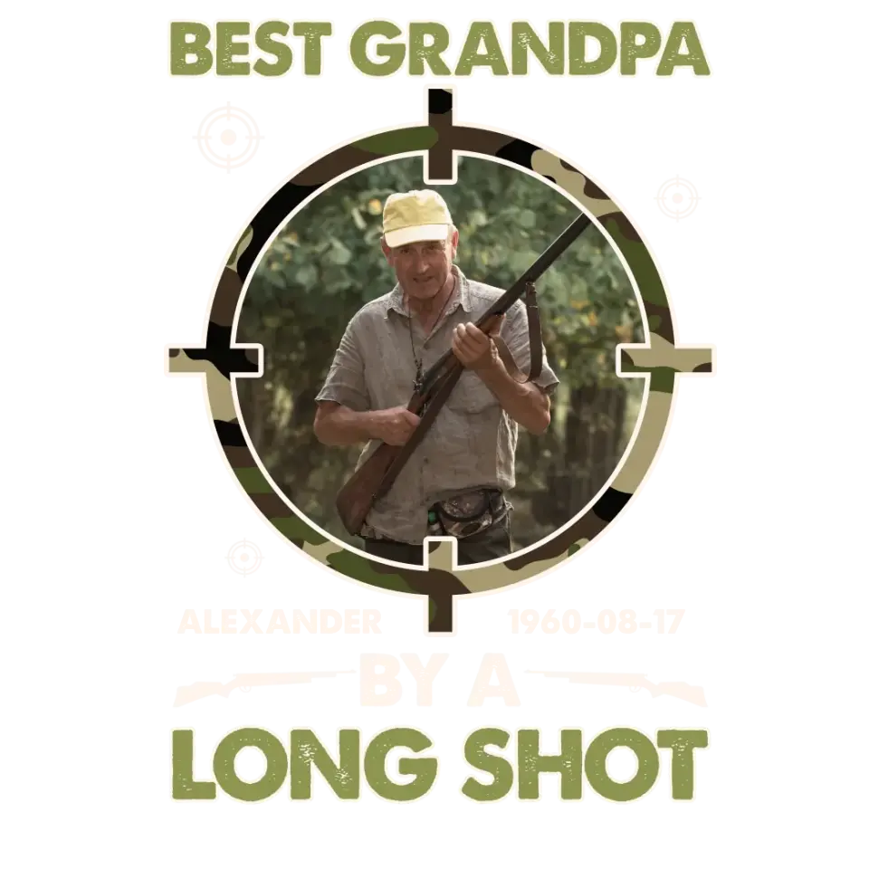 Best Grandpa By A Long Shot - Custom Photo - Personalized Gifts For Grandpa - T-Shirt