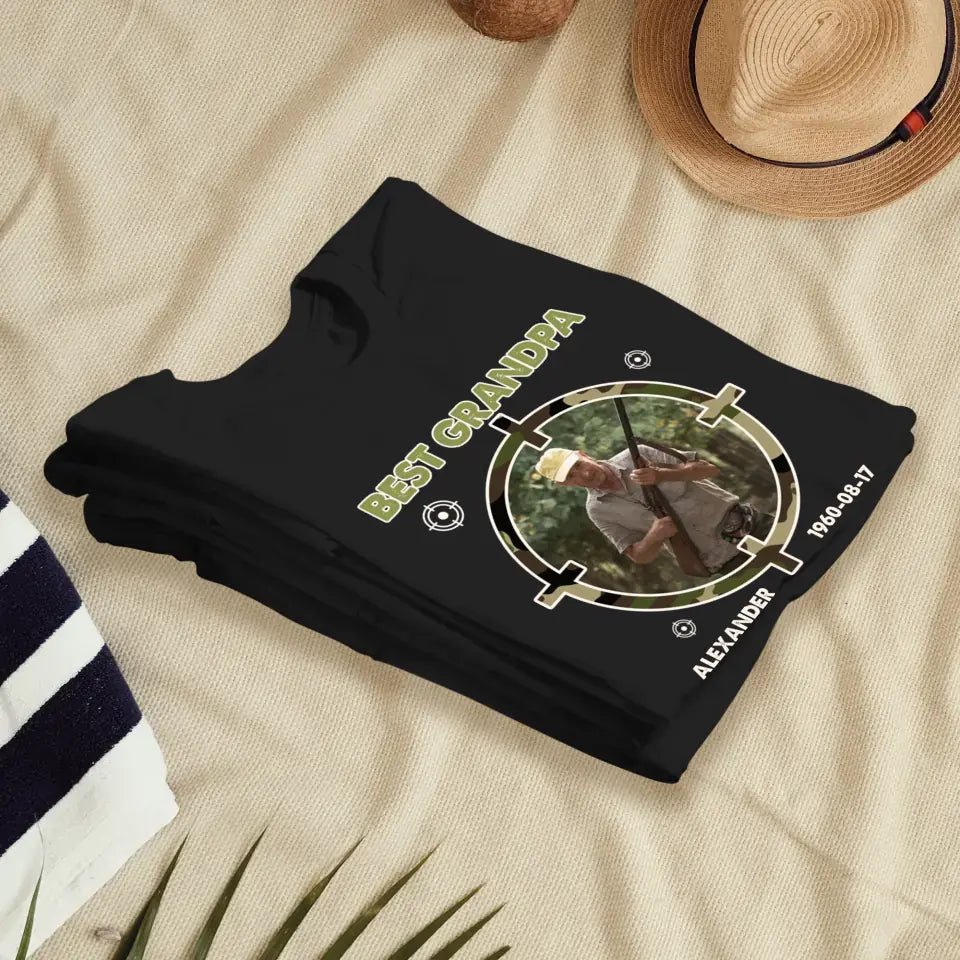 Best Grandpa By A Long Shot - Custom Photo - Personalized Gifts For Grandpa - T-Shirt