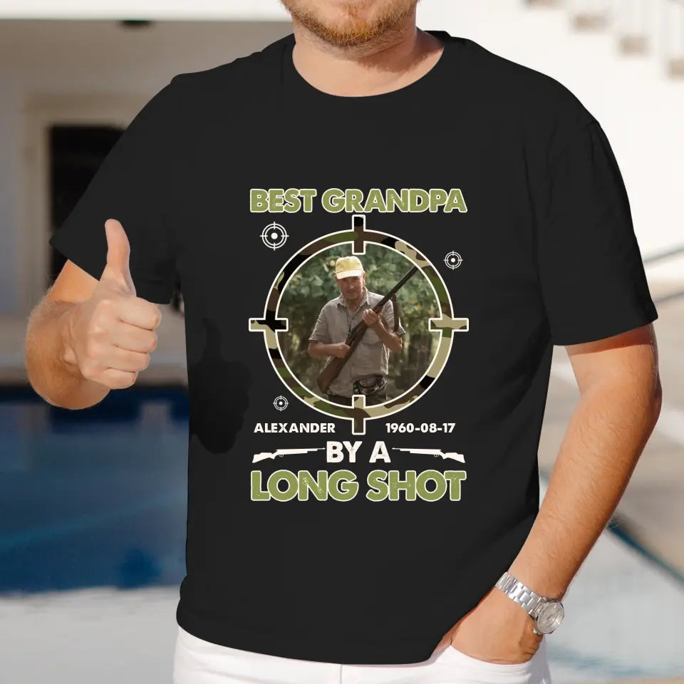 Best Grandpa By A Long Shot - Custom Photo - Personalized Gifts For Grandpa - T-Shirt