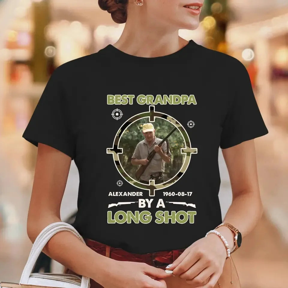 Best Grandpa By A Long Shot - Custom Photo - Personalized Gifts For Grandpa - T-Shirt