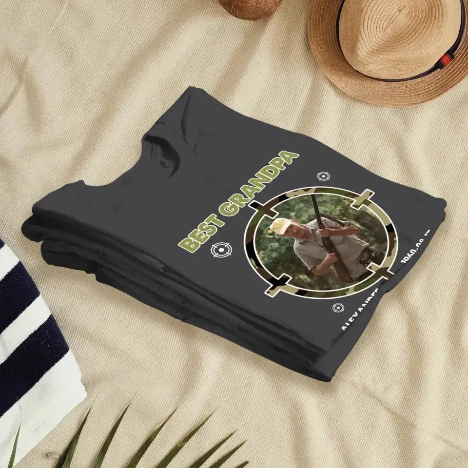 Best Grandpa By A Long Shot - Custom Photo - Personalized Gifts For Grandpa - T-Shirt