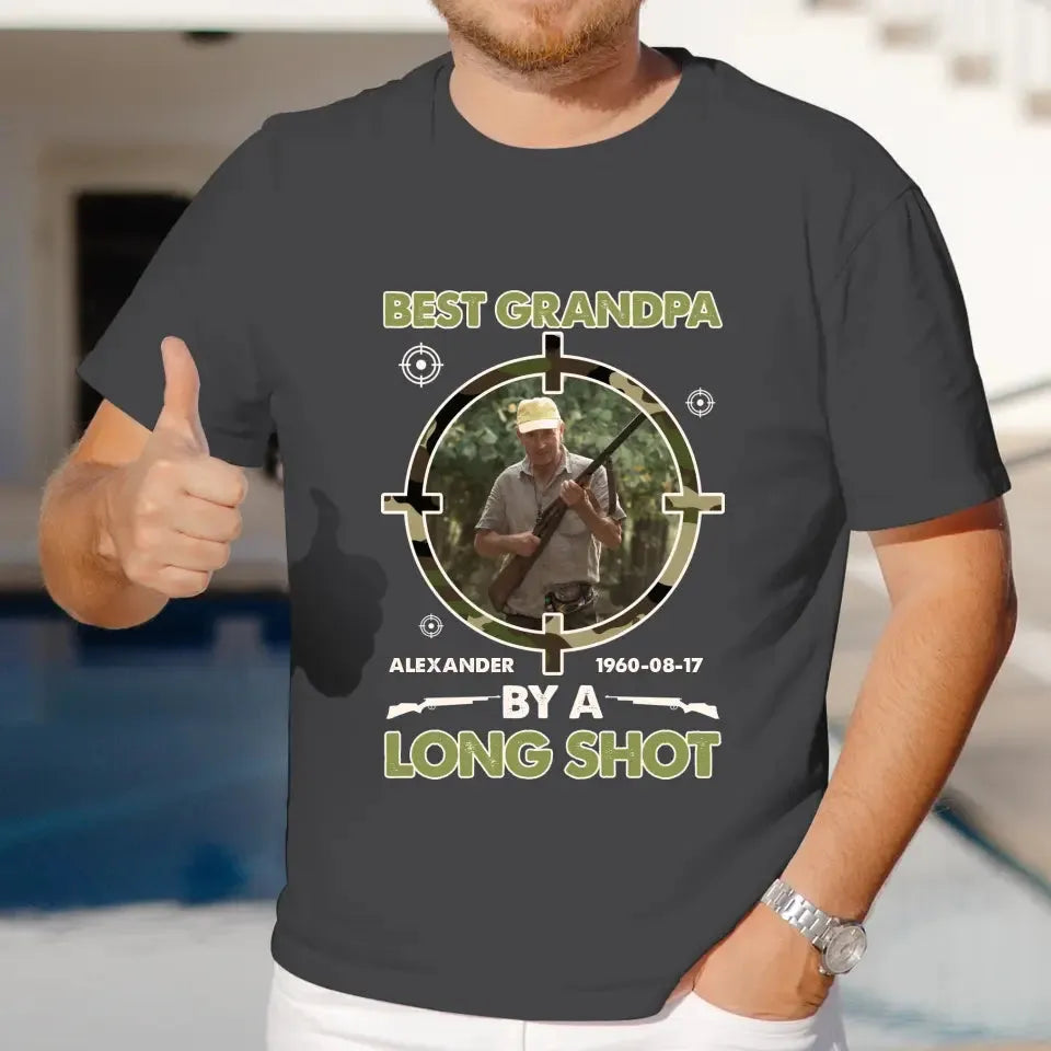 Best Grandpa By A Long Shot - Custom Photo - Personalized Gifts For Grandpa - T-Shirt