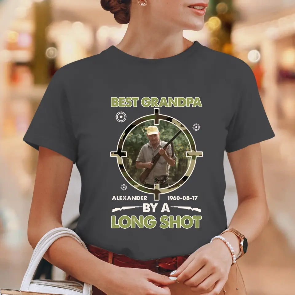 Best Grandpa By A Long Shot - Custom Photo - Personalized Gifts For Grandpa - T-Shirt