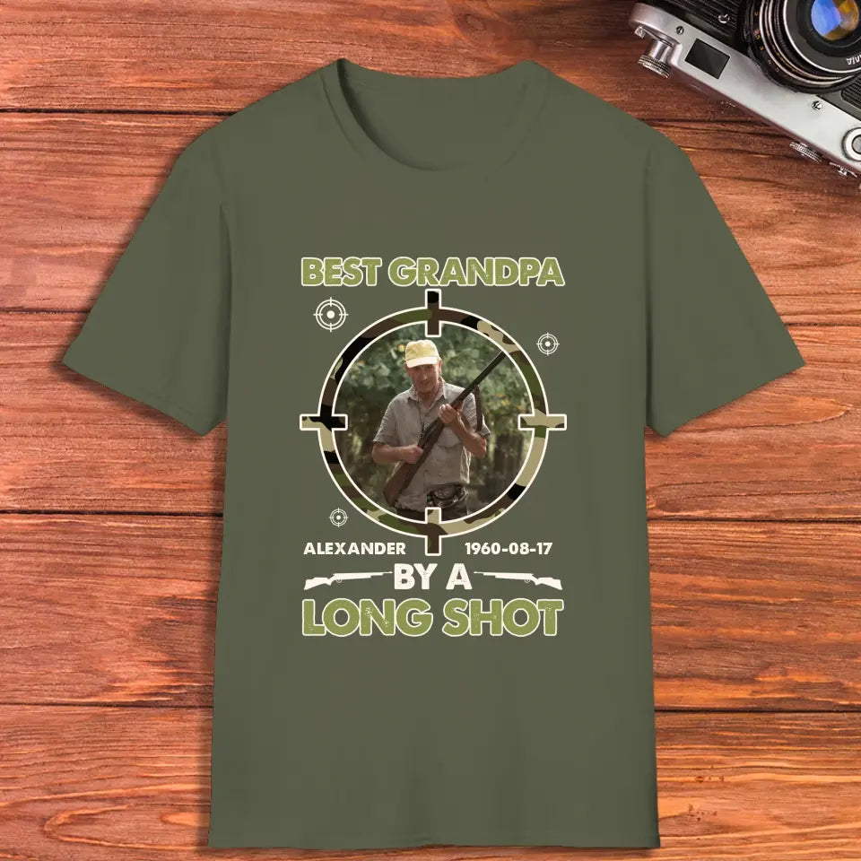 Best Grandpa By A Long Shot - Custom Photo - Personalized Gifts For Grandpa - T-Shirt