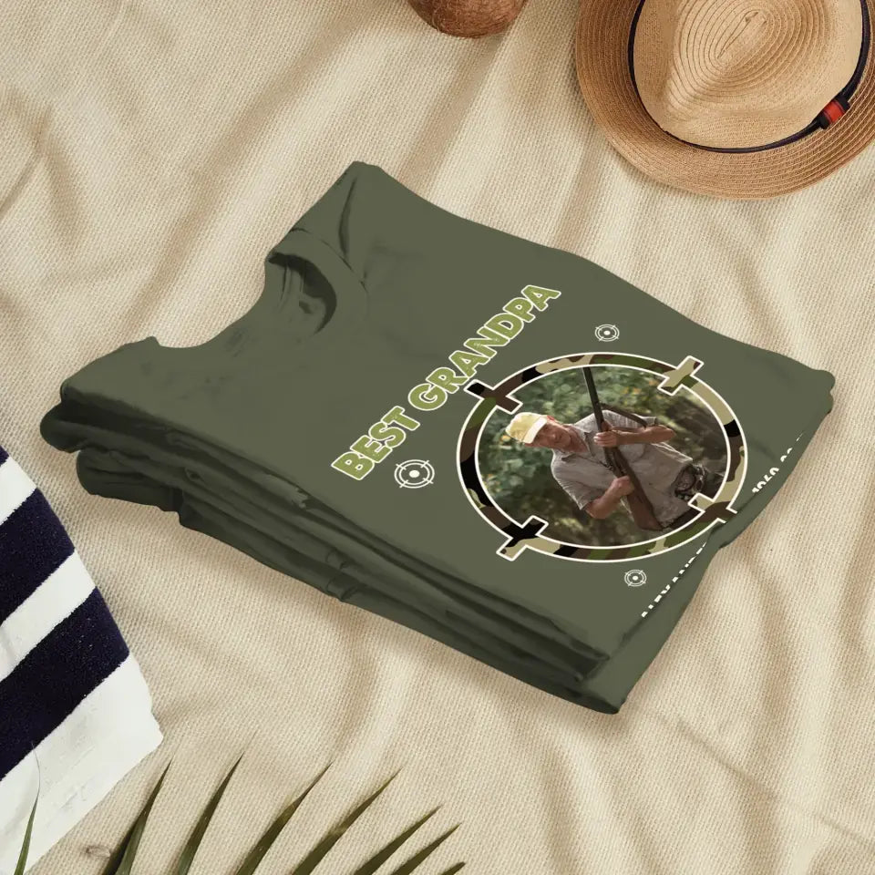 Best Grandpa By A Long Shot - Custom Photo - Personalized Gifts For Grandpa - T-Shirt