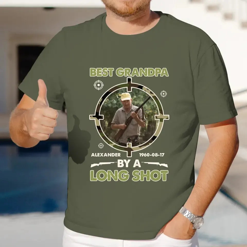 Best Grandpa By A Long Shot - Custom Photo - Personalized Gifts For Grandpa - T-Shirt