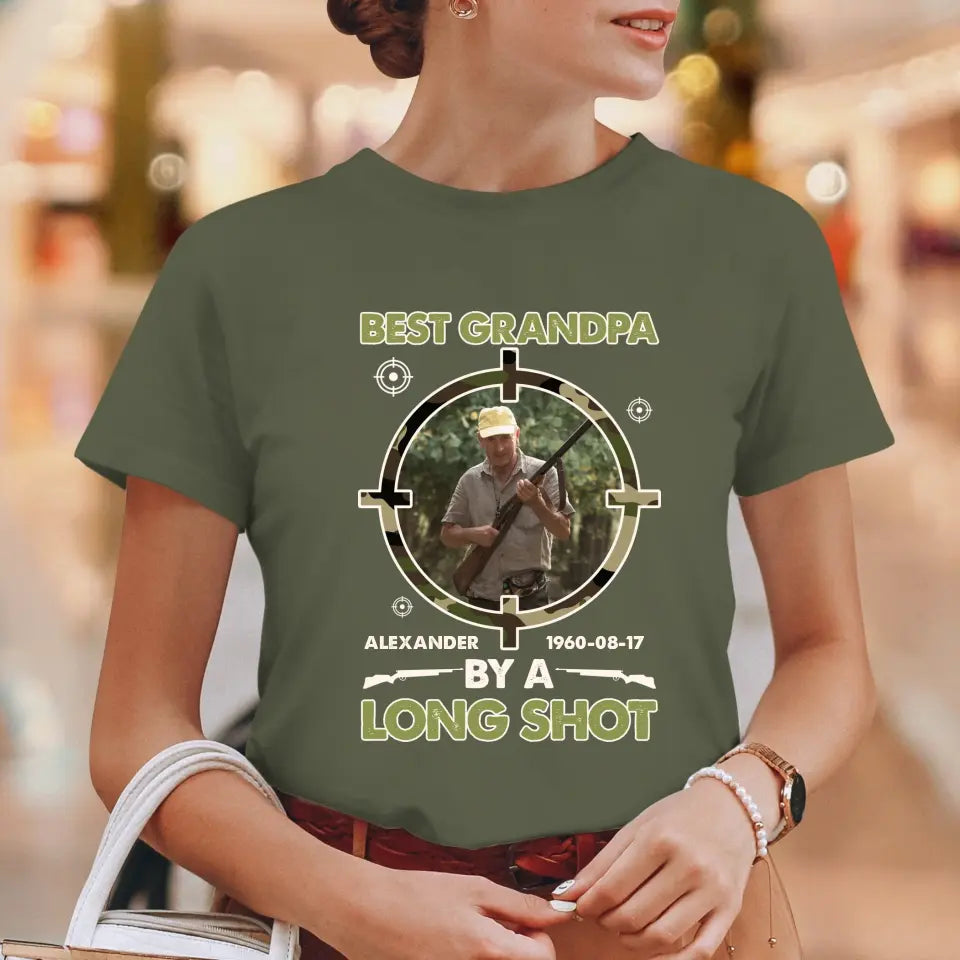 Best Grandpa By A Long Shot - Custom Photo - Personalized Gifts For Grandpa - T-Shirt