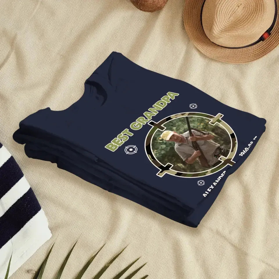 Best Grandpa By A Long Shot - Custom Photo - Personalized Gifts For Grandpa - T-Shirt