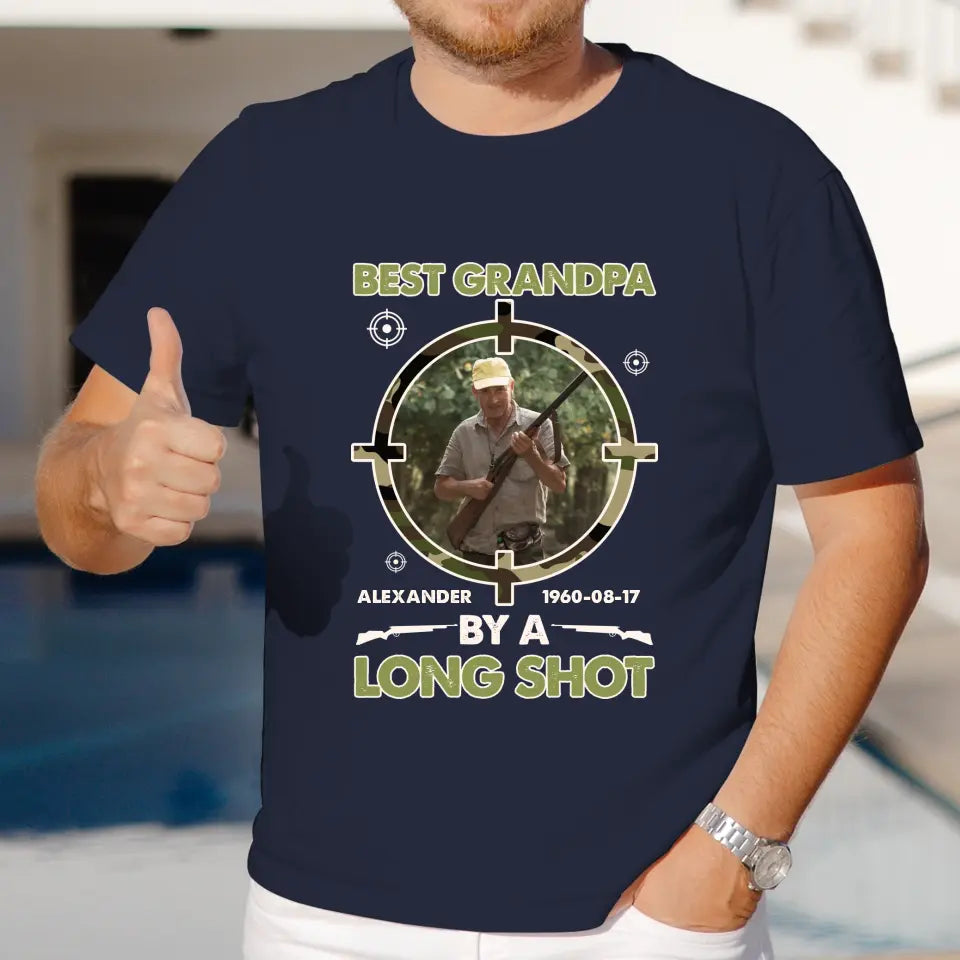 Best Grandpa By A Long Shot - Custom Photo - Personalized Gifts For Grandpa - T-Shirt