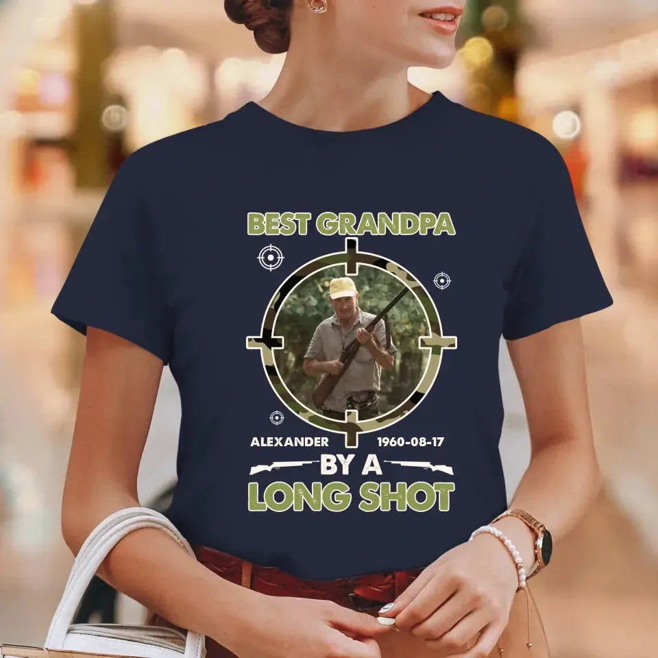 Best Grandpa By A Long Shot - Custom Photo - Personalized Gifts For Grandpa - T-Shirt