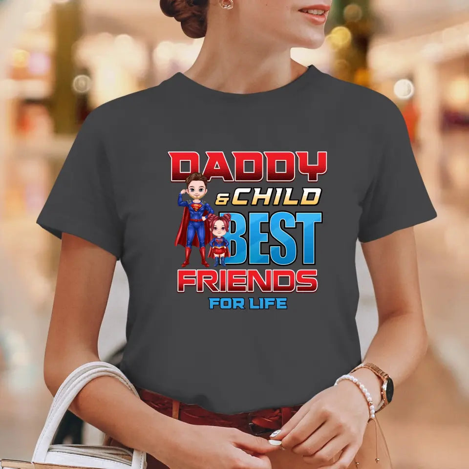 Daddy And Child - Custom Character - Personalized Gifts For Dad - T-Shirt