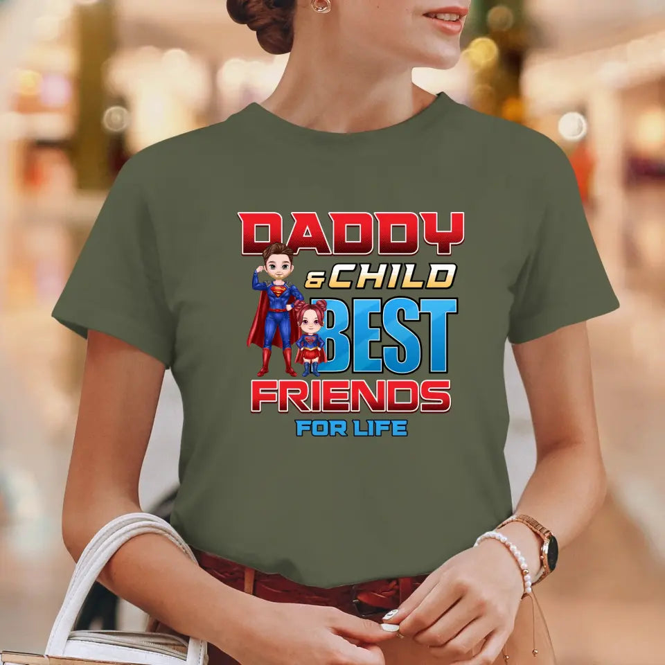 Daddy And Child - Custom Character - Personalized Gifts For Dad - T-Shirt