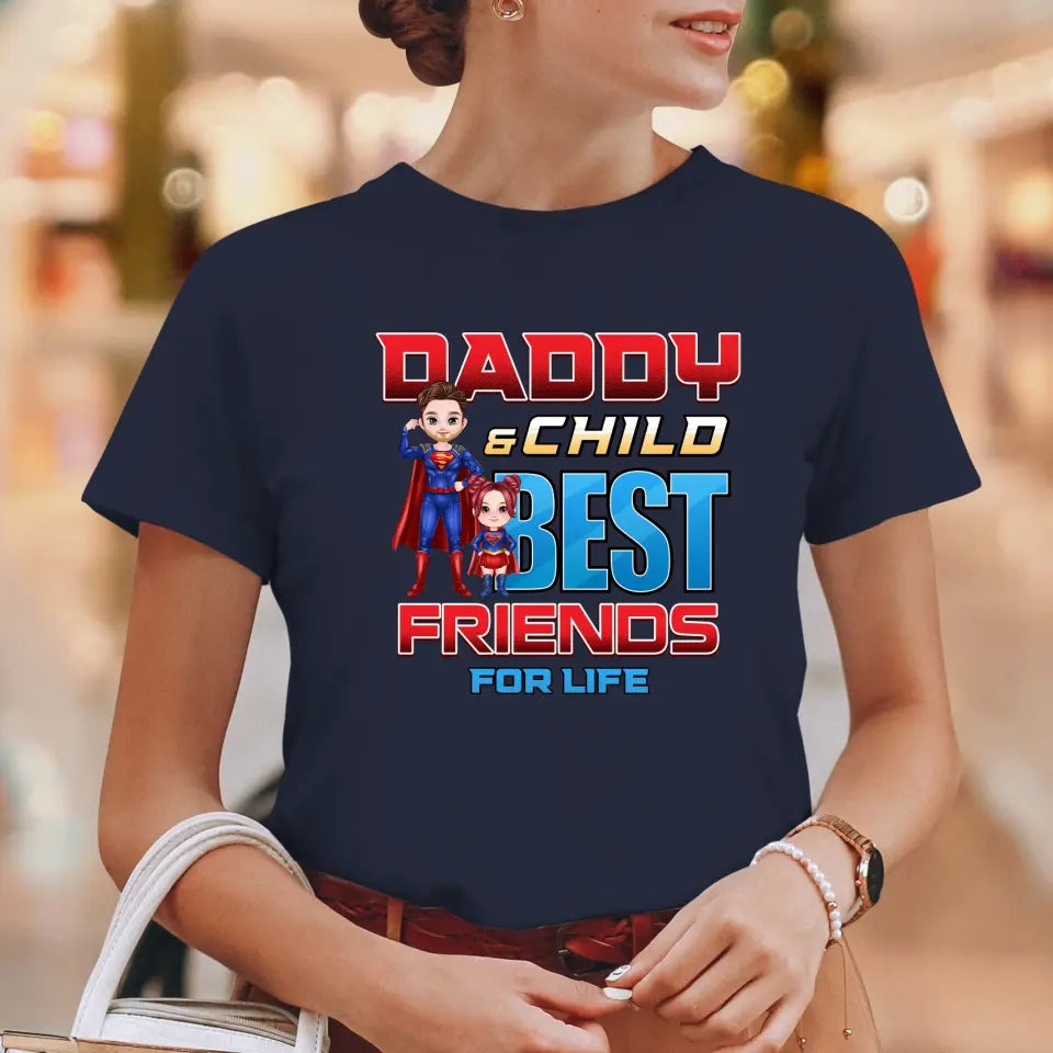 Daddy And Child - Custom Character - Personalized Gifts For Dad - T-Shirt