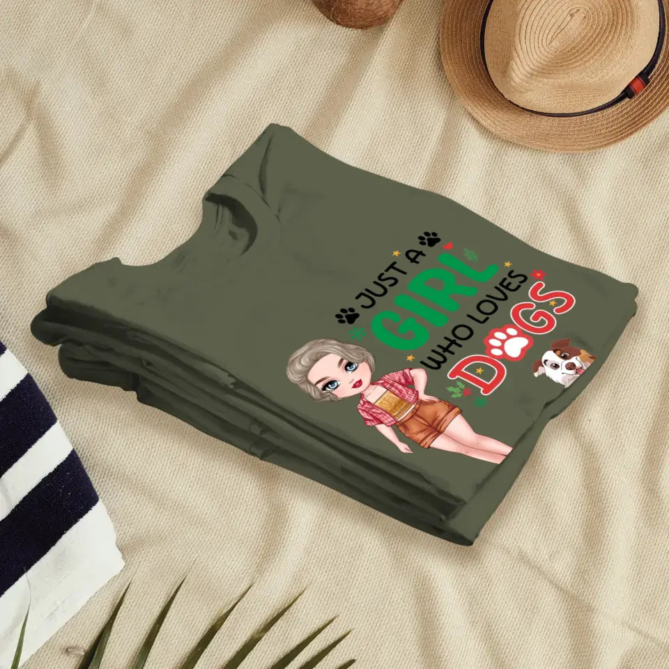 Just A Girl Who Loves Dogs - Custom Name - Personalized Gifts For Dog Lovers - Unisex T-shirt