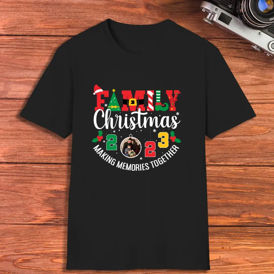 Family Christmas 2023 - Custom Photo - Personalized Gifts For Family - T-shirt