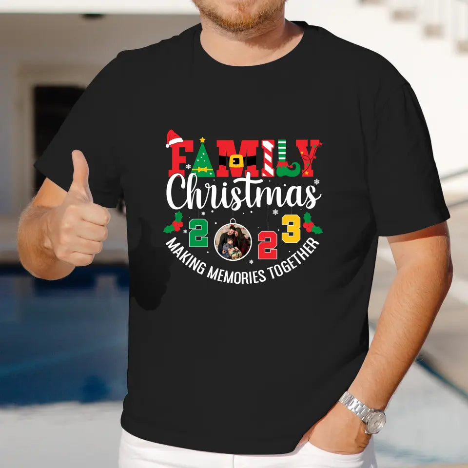 Family Christmas 2023 - Custom Photo - Personalized Gifts For Family - T-shirt