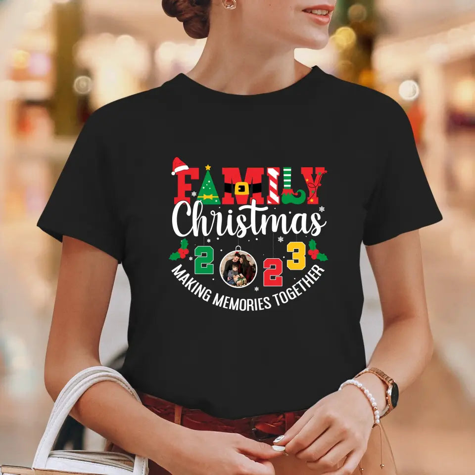 Family Christmas 2023 - Custom Photo - Personalized Gifts For Family - T-shirt