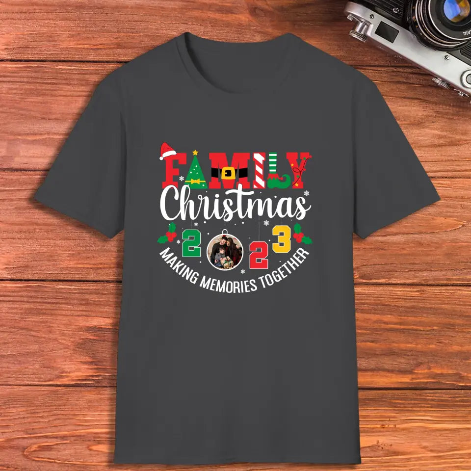 Family Christmas 2023 - Custom Photo - Personalized Gifts For Family - T-shirt