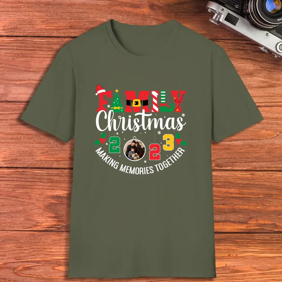 Family Christmas 2023 - Custom Photo - Personalized Gifts For Family - T-shirt