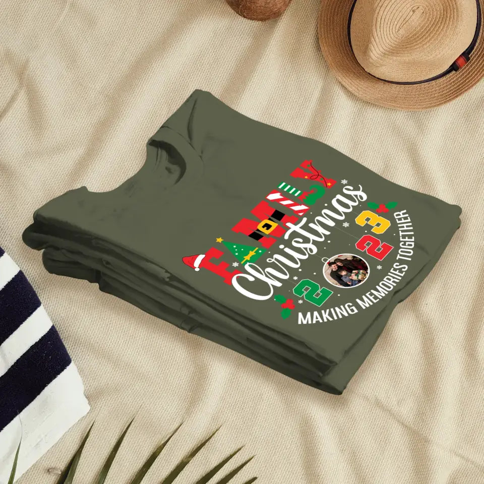 Family Christmas 2023 - Custom Photo - Personalized Gifts For Family - T-shirt