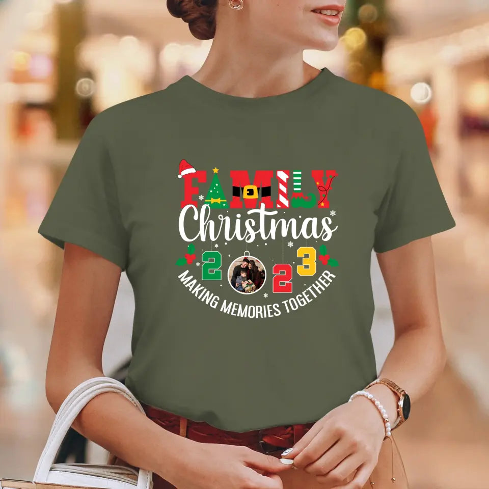 Family Christmas 2023 - Custom Photo - Personalized Gifts For Family - T-shirt