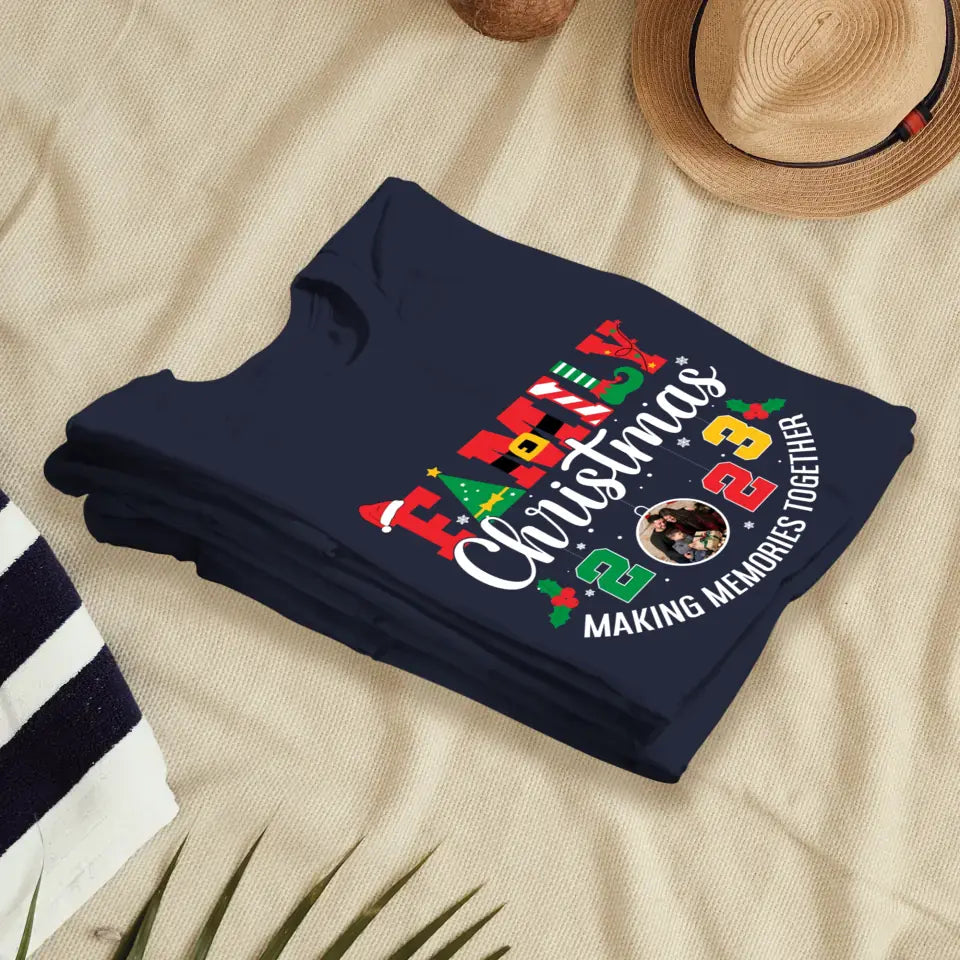 Family Christmas 2023 - Custom Photo - Personalized Gifts For Family - T-shirt