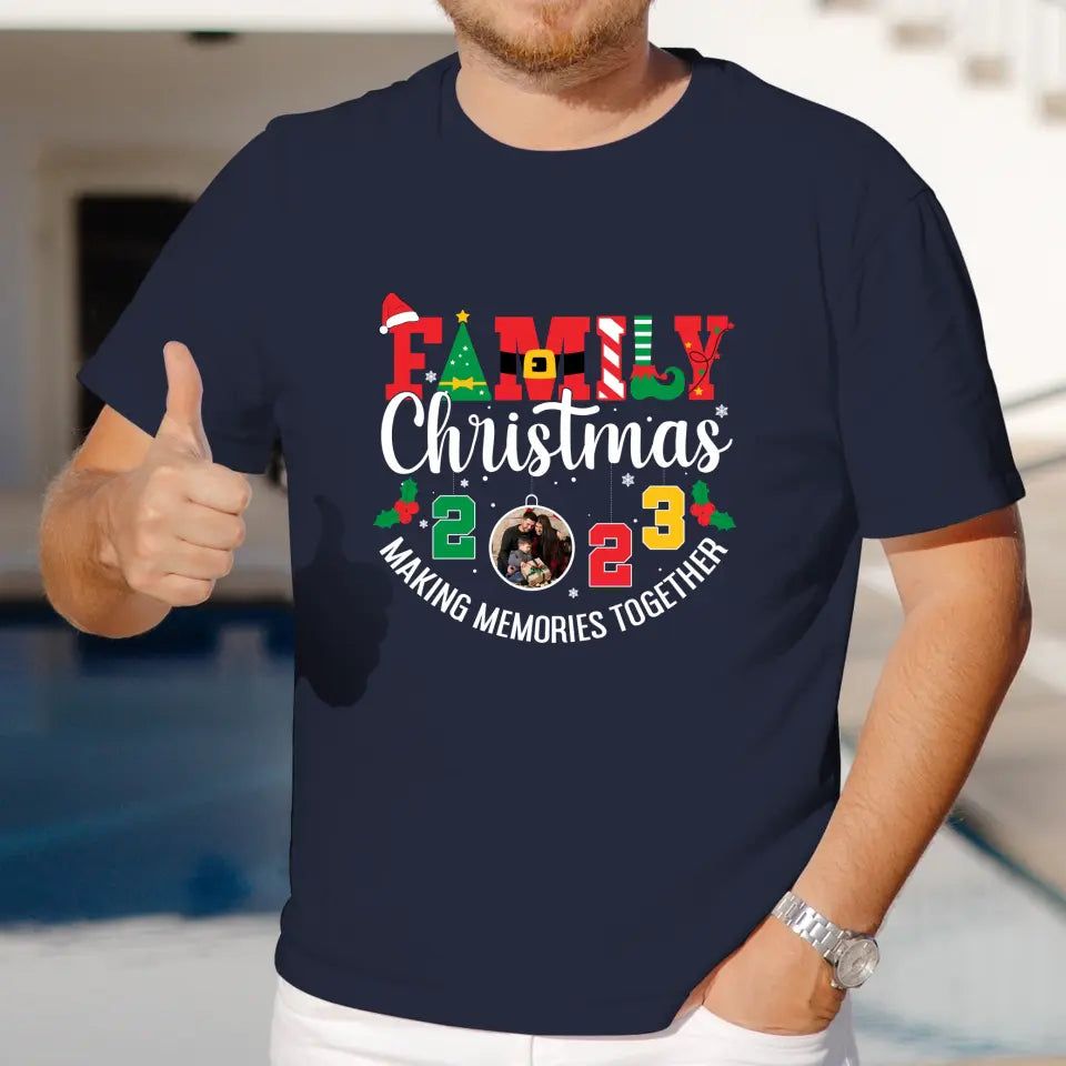 Family Christmas 2023 - Custom Photo - Personalized Gifts For Family - T-shirt