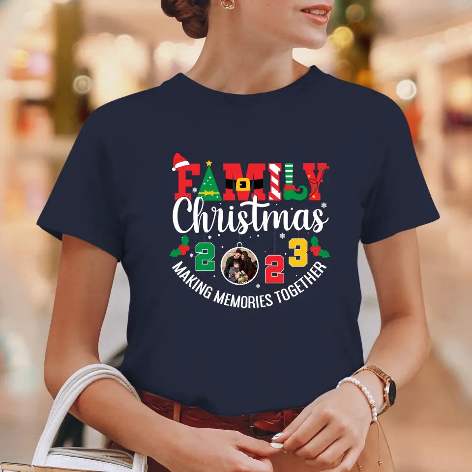 Family Christmas 2023 - Custom Photo - Personalized Gifts For Family - T-shirt