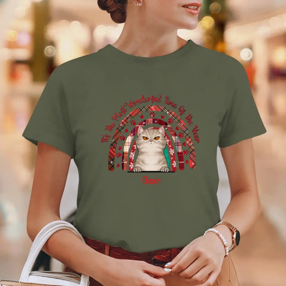 It's The Most Wonderful Time - Custom Name - Personalized Gifts For Cat Lovers - T-shirt