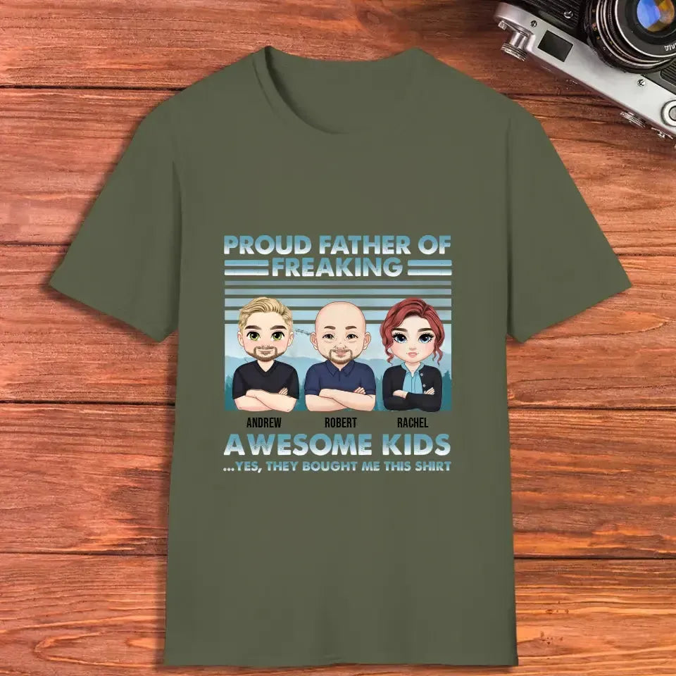 Proud Father Of Freaking Kids - Custom Quote - Personalized Gifts for Dad - Unisex Sweater