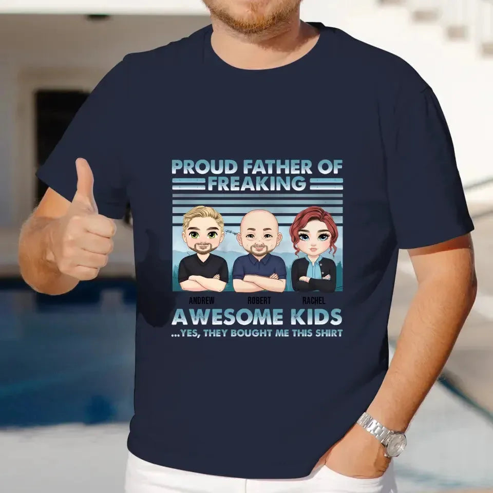 Proud Father Of Freaking Kids - Custom Quote - Personalized Gifts for Dad - Unisex Sweater